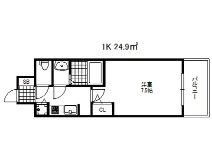 サムティ神戸ベニール(1K/13階)の間取り写真