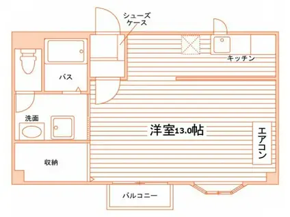 ブレスイングビレッジ(ワンルーム/1階)の間取り写真