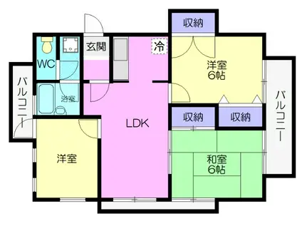 コメルスIII(3LDK/6階)の間取り写真