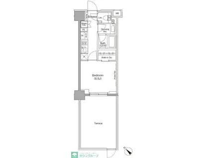 ザパークハビオ月島フロント(1K/1階)の間取り写真