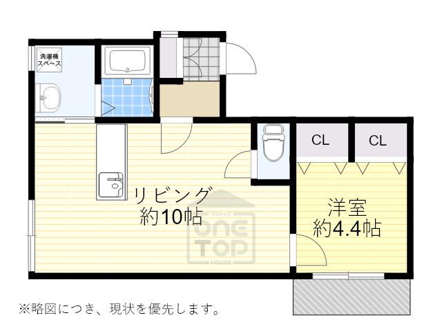 杉本ビル(1LDK/2階)の間取り写真