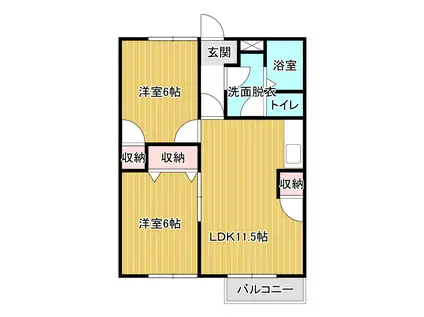 エトワールI(2LDK/2階)の間取り写真