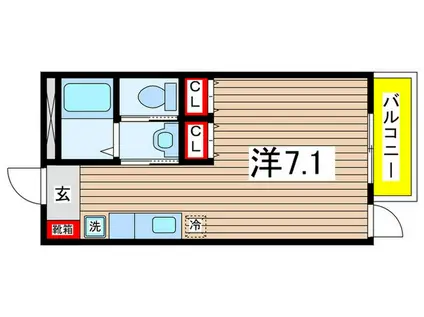 リバーサイドレー(ワンルーム/1階)の間取り写真