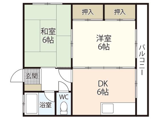 杉原ビル(2DK/3階)の間取り写真