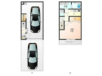 イースト GARAGE PLACE(1K/1階)の間取り写真