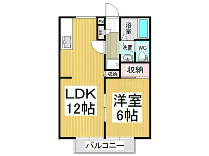 ツインヴィラ白川(1LDK/2階)の間取り写真