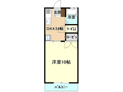 クリスタルカーサII(1K/2階)の間取り写真