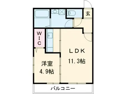 アインス繍音(1LDK/1階)の間取り写真