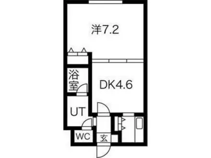 コスモ美香保(1DK/1階)の間取り写真