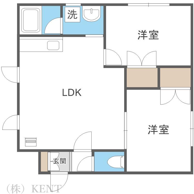 シャルル(2LDK/2階)の間取り写真