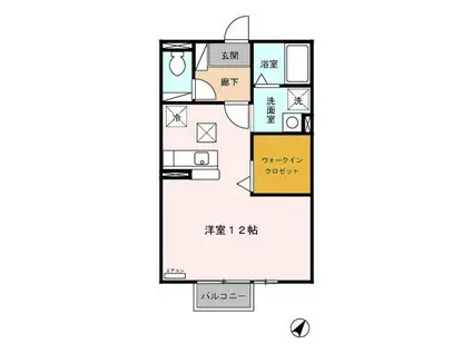 メゾンベール・コーヤII A(ワンルーム/1階)の間取り写真