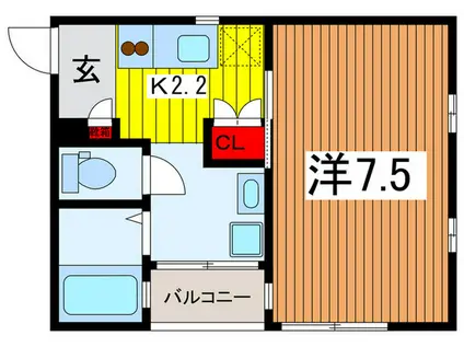 グリーンヒル本太(1K/1階)の間取り写真