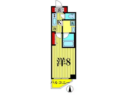 XEBEC両国(1K/5階)の間取り写真