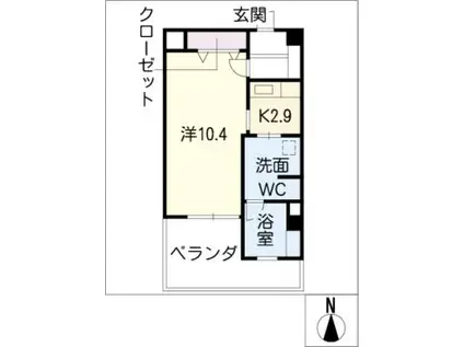 グレイス小賀須(1K/3階)の間取り写真