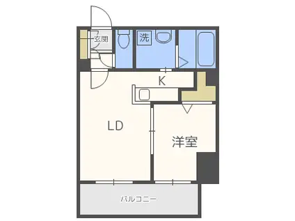 サンウッド札幌・医大前(1DK/2階)の間取り写真