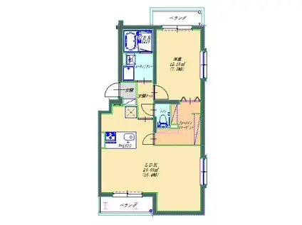 アスリート3(1LDK/2階)の間取り写真