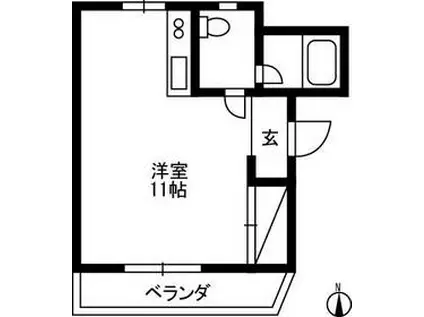 市川第二ビル(ワンルーム/3階)の間取り写真