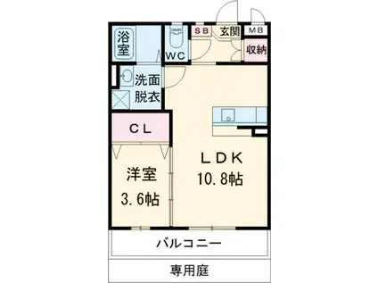 天草マリンヴュー(1LDK/1階)の間取り写真
