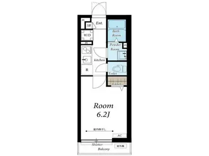 パークブラン日吉(1K/2階)の間取り写真