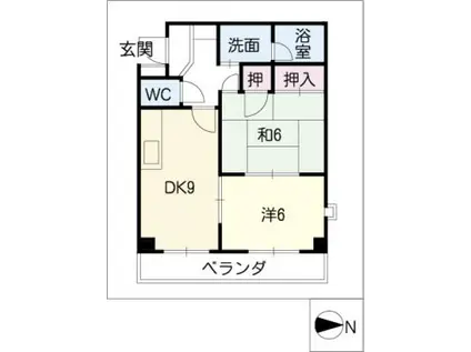 GRACE犬山2(2DK/2階)の間取り写真