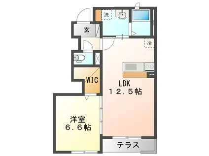 ラピュタ七番館(1LDK/1階)の間取り写真