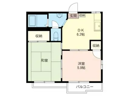 ジュネス22(2DK/1階)の間取り写真