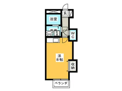 サンパティークB(ワンルーム/2階)の間取り写真