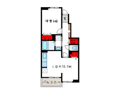 ヴェルデ ブリッサII(1LDK/1階)の間取り写真