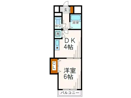 花みずき新館(1DK/1階)の間取り写真