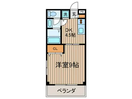 ノーザンライツ(1DK/2階)の間取り写真