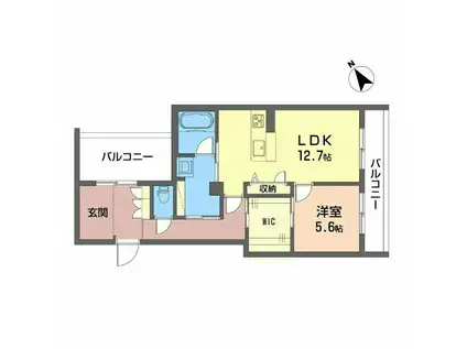 シャ一メゾン グランフィリア(1LDK/3階)の間取り写真