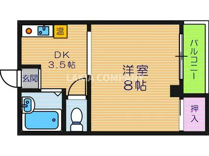 ロイヤル天王寺南(1K/4階)の間取り写真