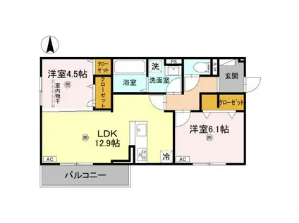 JR奈良線 奈良駅 徒歩11分 3階建 新築(2LDK/3階)の間取り写真