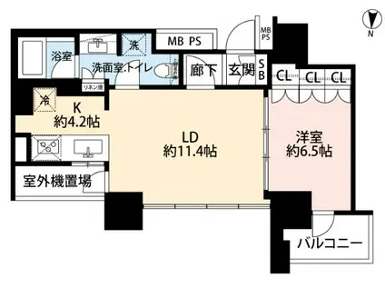 グランドミッドタワーズ大宮スカイタワー(1LDK/15階)の間取り写真