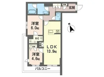 グランクロス サクラ(2LDK/3階)の間取り写真