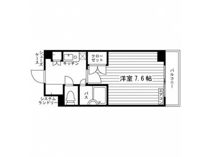 SAISON西新(1K/2階)の間取り写真