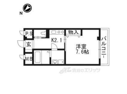 CASA CARINO(1K/1階)の間取り写真