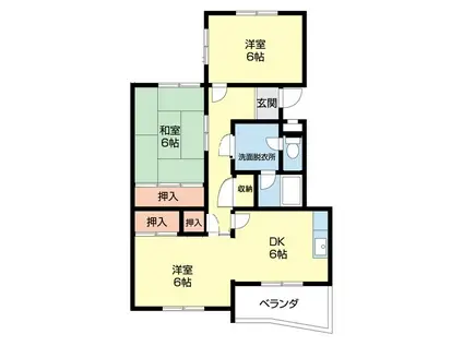 西浜グリーンハイツ(2LDK/2階)の間取り写真