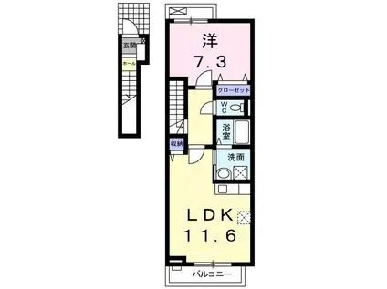サクララン(1LDK/2階)の間取り写真