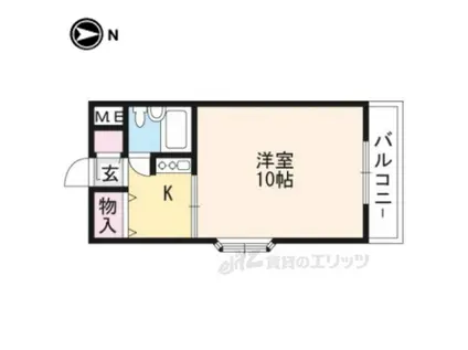 川端ハイツ(1K/3階)の間取り写真