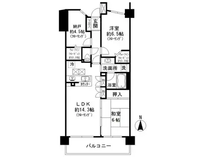 レーベンハイム草加ステーションビュー(2SLDK/1階)の間取り写真