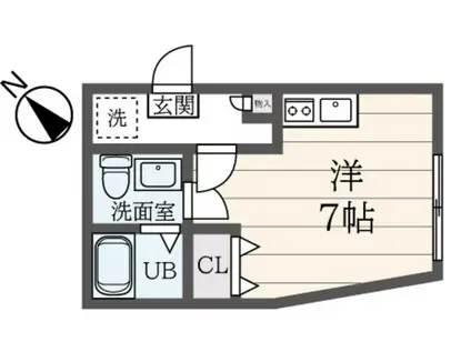 COMODO KAJIGAYA(ワンルーム/1階)の間取り写真