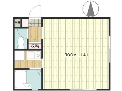 エクシアード松ヶ丘(1K/2階)の間取り写真