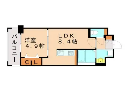 アーヴェンス吉塚(1LDK/7階)の間取り写真