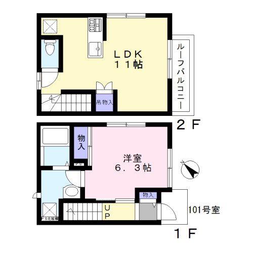 ラフィーネ(1LDK/1階)の間取り写真