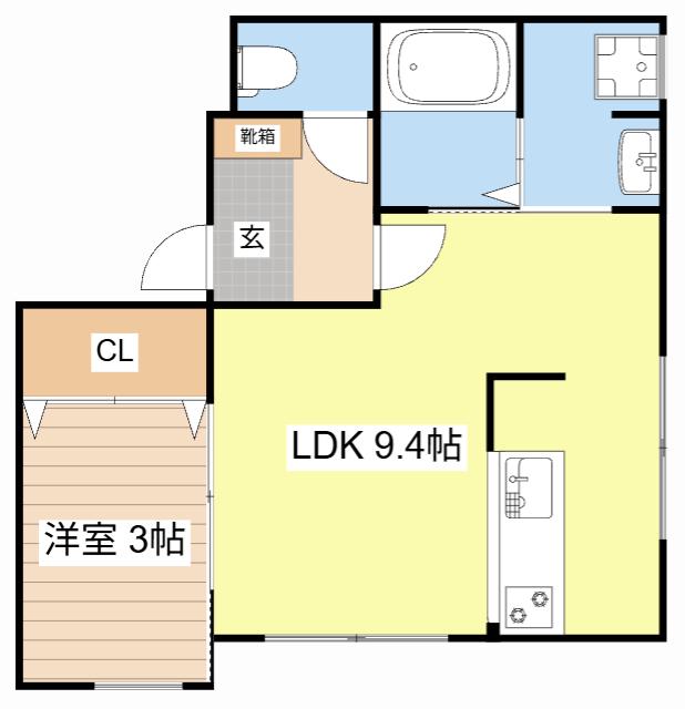 エクセルピーク(1LDK/2階)の間取り写真
