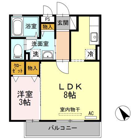 ル・グラン V(1LDK/2階)の間取り写真