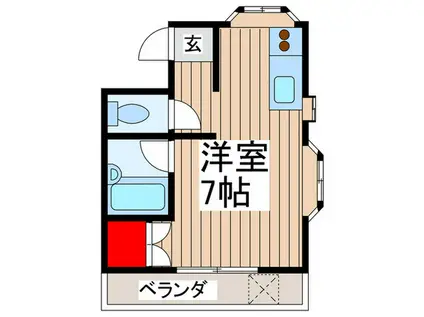 キャッスルハイム(ワンルーム/2階)の間取り写真