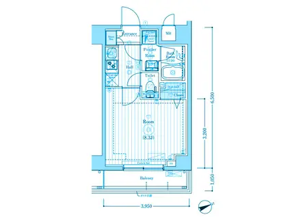 MAXIV新川崎DUE(1K/2階)の間取り写真