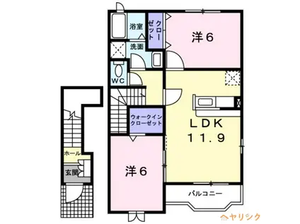 ラフィネ(2LDK/2階)の間取り写真